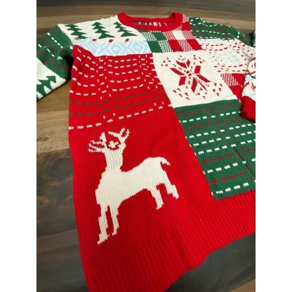 Women's Sweater Christmas Pattern Drop Shoulder Grandmacore Plus Size 3XL - Picture 7 of 11